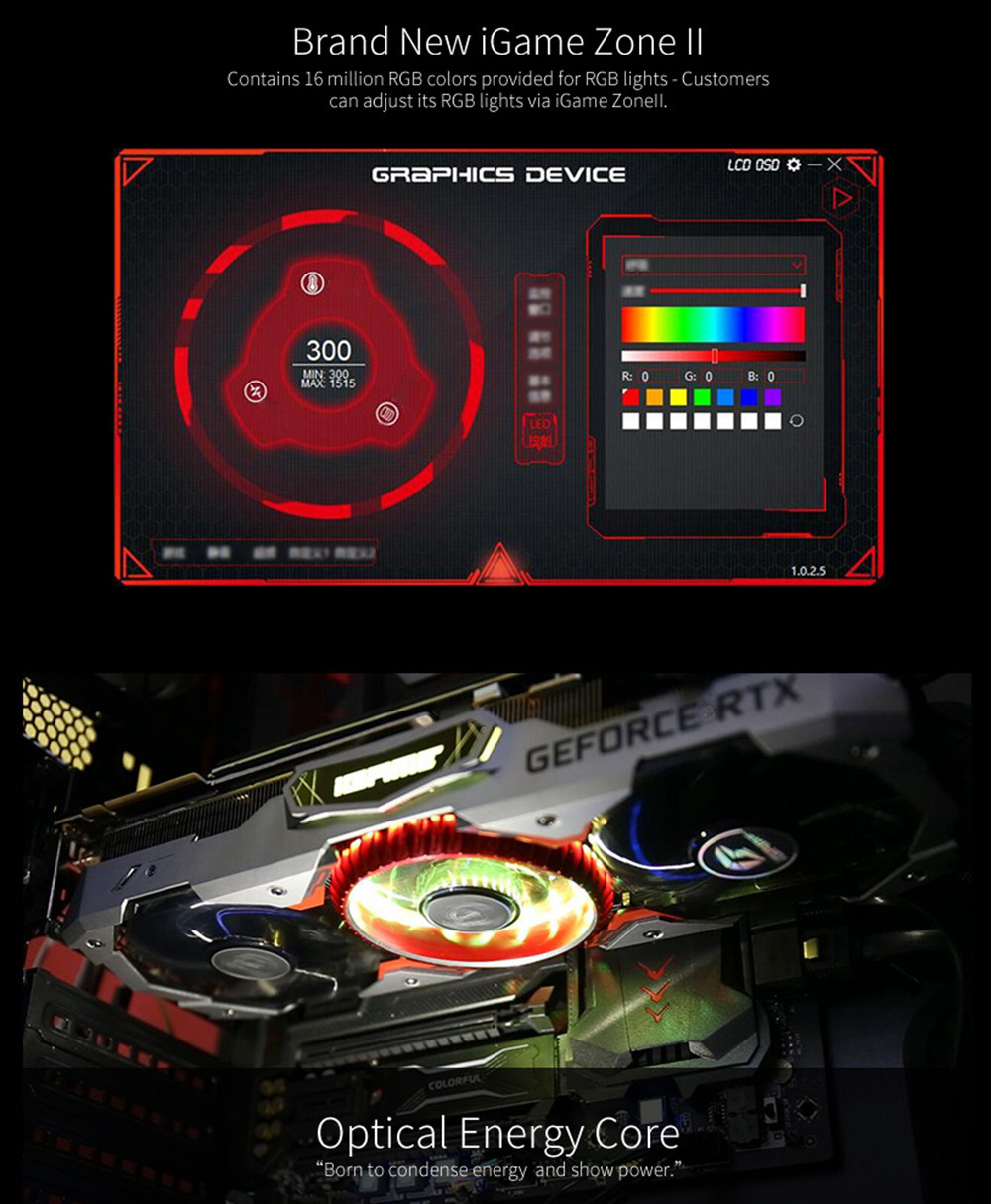 Colorful iGame GeForce RTX 2080 Advanced OC Video Graphics Card GDDR6 8GB 256Bit 1515-1800MHz 3DP+HDMI+USB Type-C - Gray