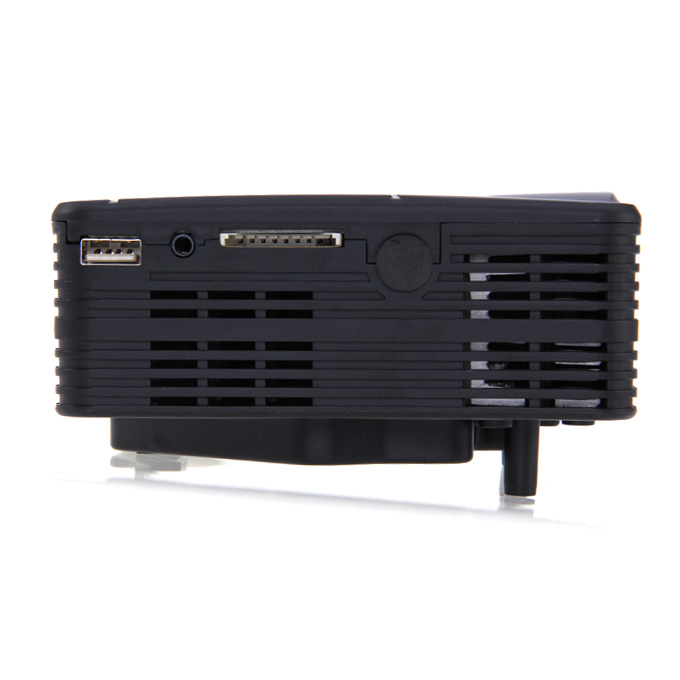 LZ-H80 1080P HD 80 LM Portable LED LCD Game Projector with HDMI SD CARD USB VGA Slots 400:1 Contrast Black