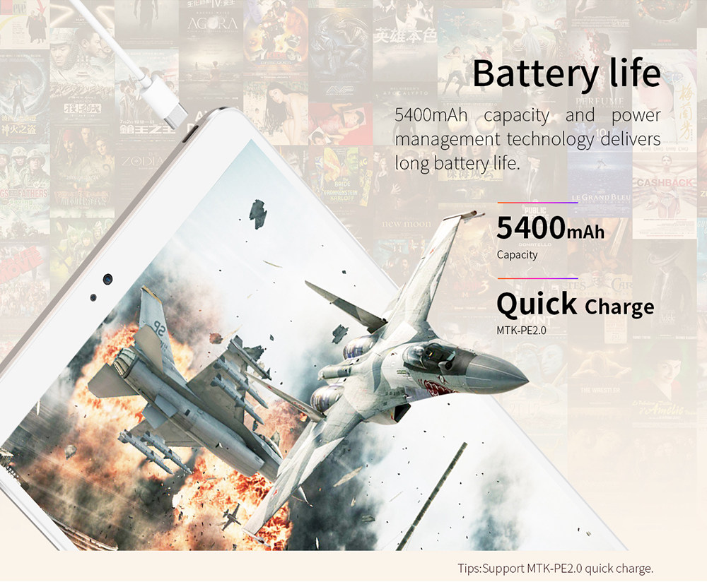 Teclast T8 Tablet MediaTek MT8176 Q Hexa-core 2.1GHz 8.4 Inch 2560x1600 IPS 4GB RAM DDR3L 64GB ROM eMMC WIFI Android 7.0 - White/Gold