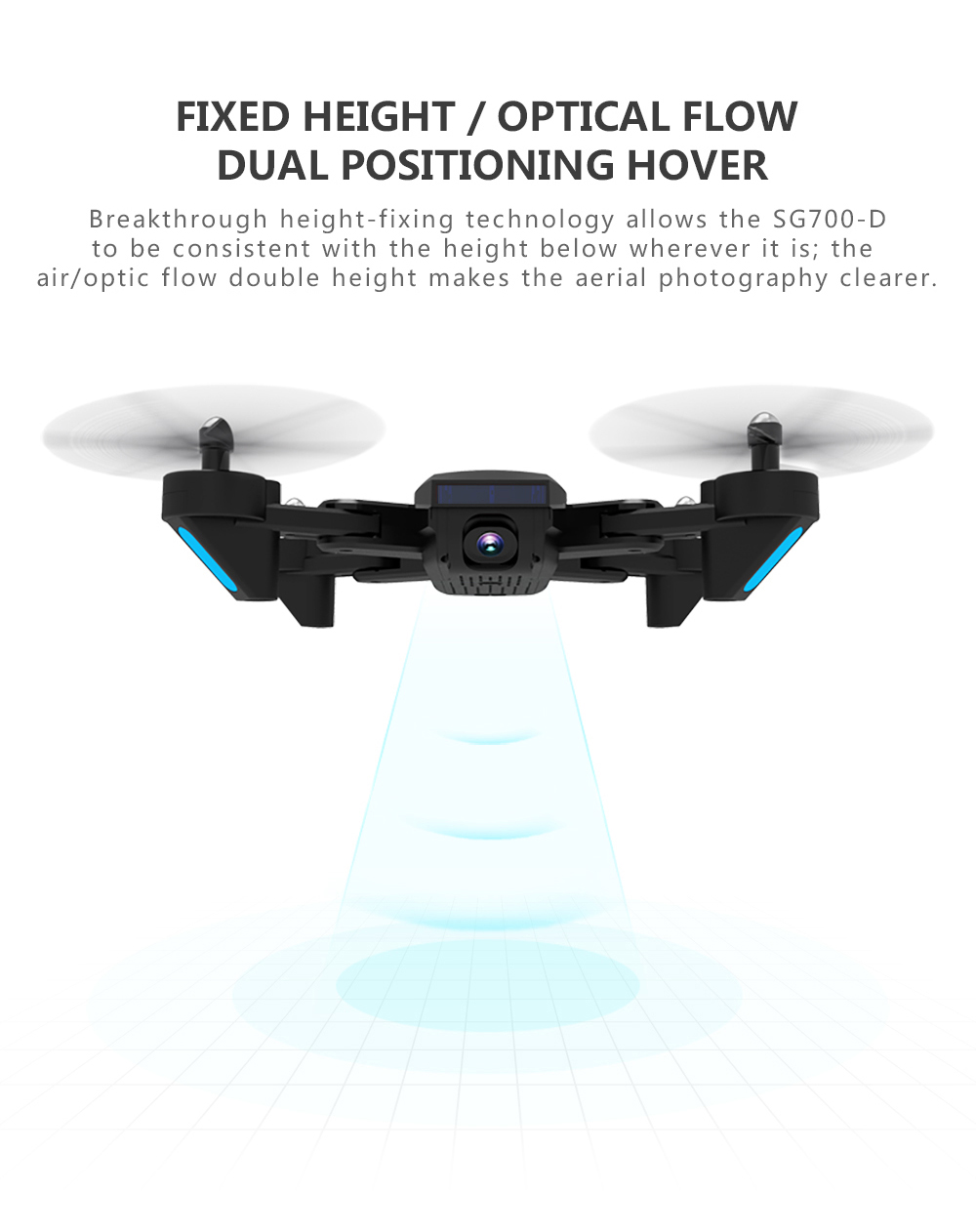 SG700-D 1080P WiFi FPV Foldable RC Drone Optical Flow Positioning RTF - Black