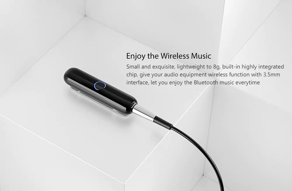 MEIZU BAR01 Bluetooth Receiver Wireless Audio Adapter for Smartphone Tablet PC Home Car Stereo Sound System - White