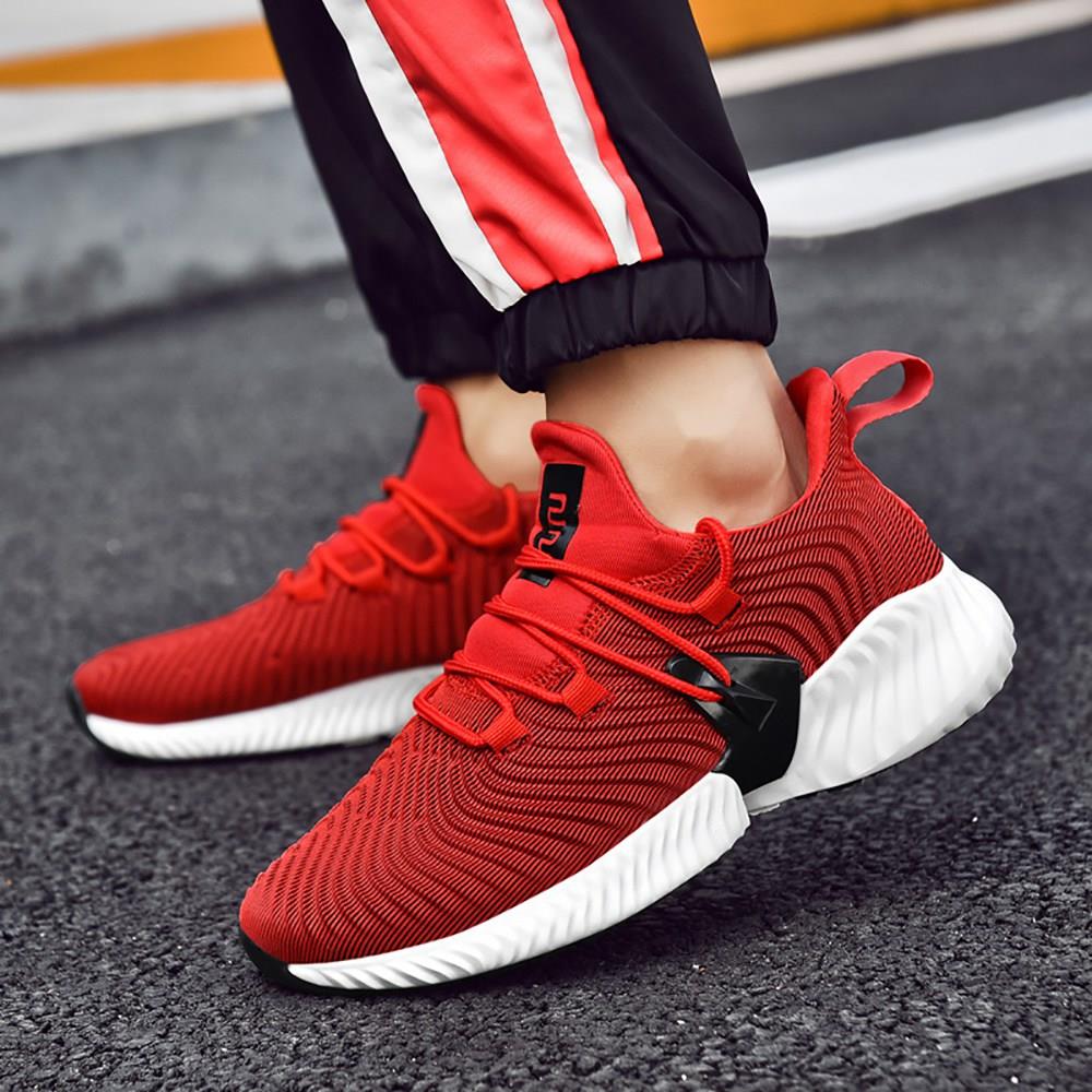 Men Fashion Casual Sneakers Lace-up Sports Shoes EU39.5 - Red