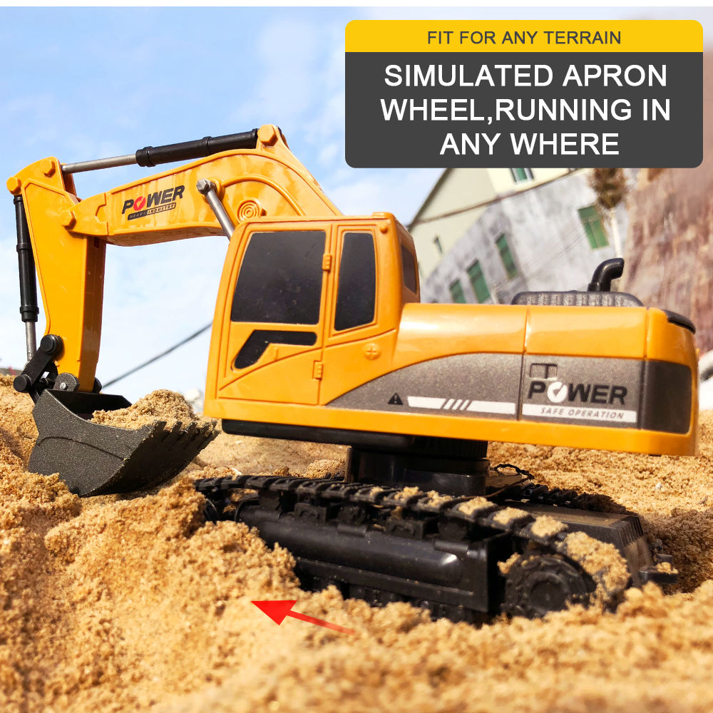 258-1 1:24 6CH Metal Excavator Construction Vehicle RC Car RTR