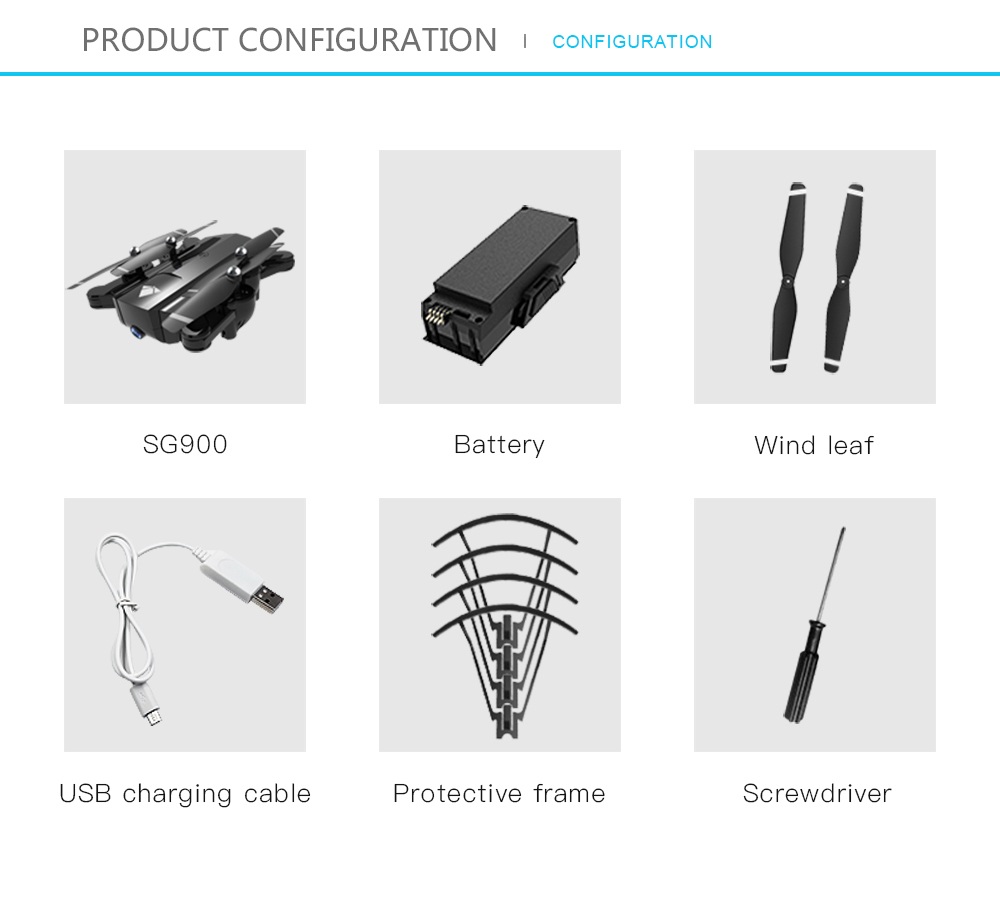 SG900 720P WiFi FPV Foldable RC Drone Optical Flow Positioning 22mins Flight Time RTF - Black