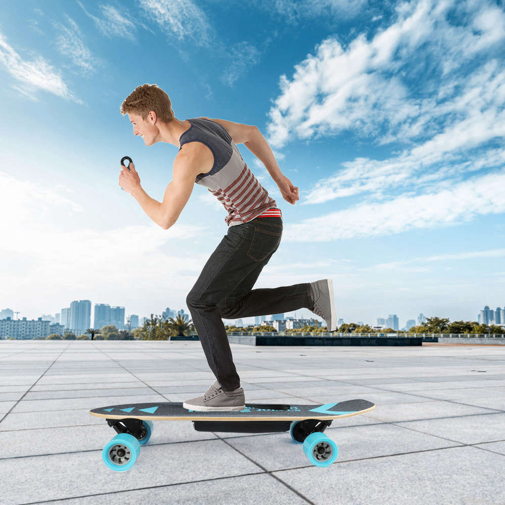 RASSE YB-ES01 Electric Skateboard Wireless Remote Control Single 250W Motor 15km/h EU Plug - Blue