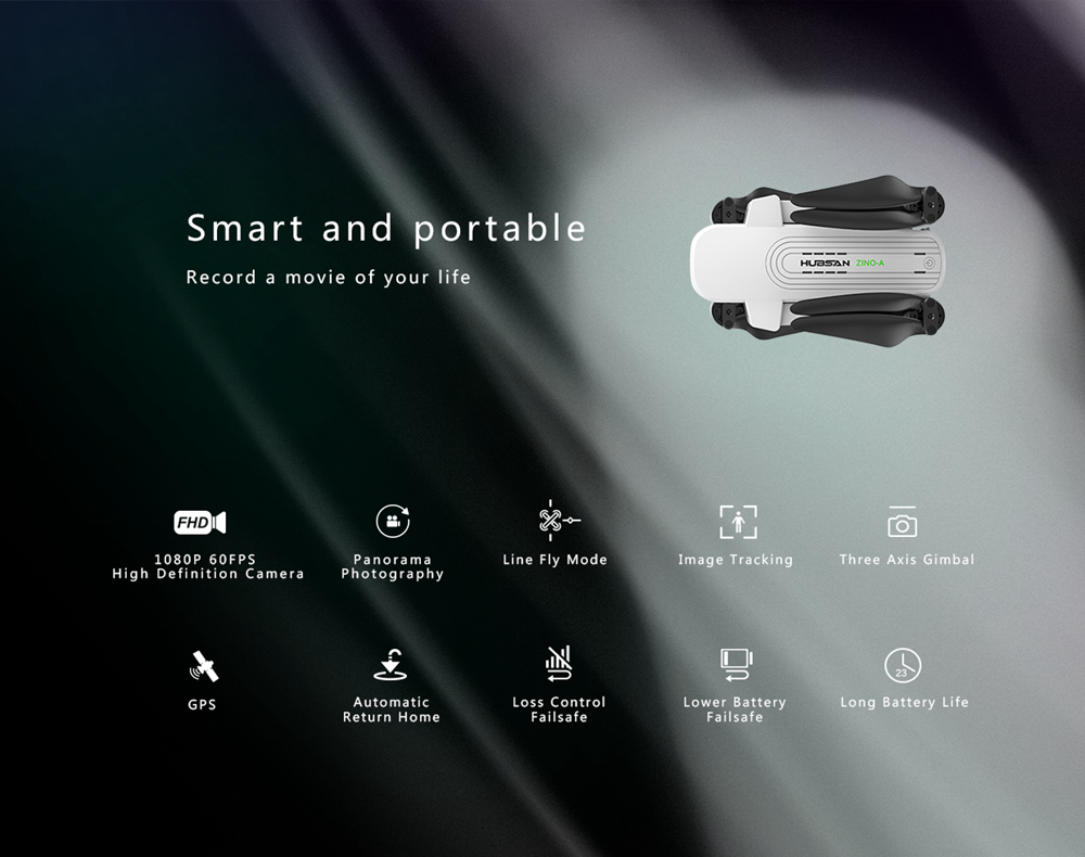 Hubsan H117S Zino-A 1080P 5G WiFi FPV 1KM GPS Foldable RC Drone With 3-Axis Gimbal Panorama Photography