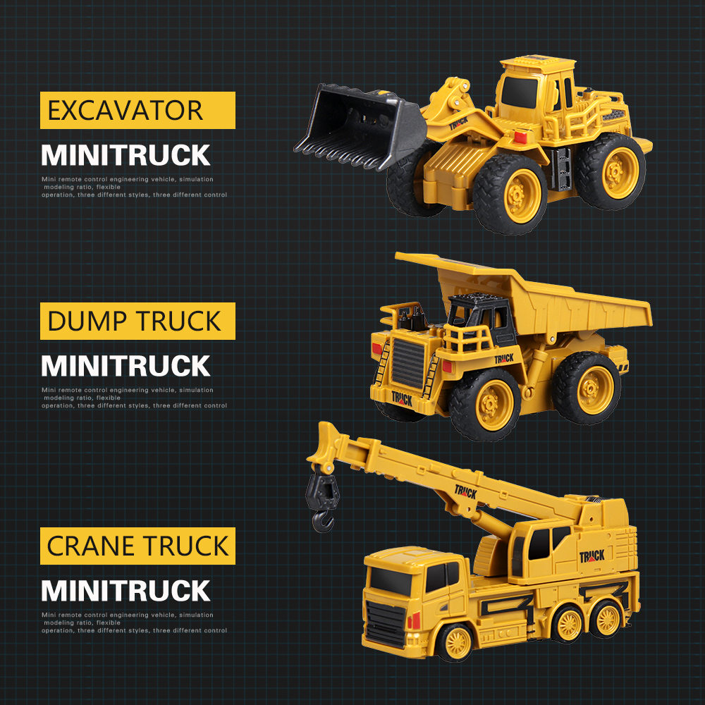 ShenQiWei 8028 1:64 4CH Mini Dump Truck RC Car Engineering Vehicles - RTR