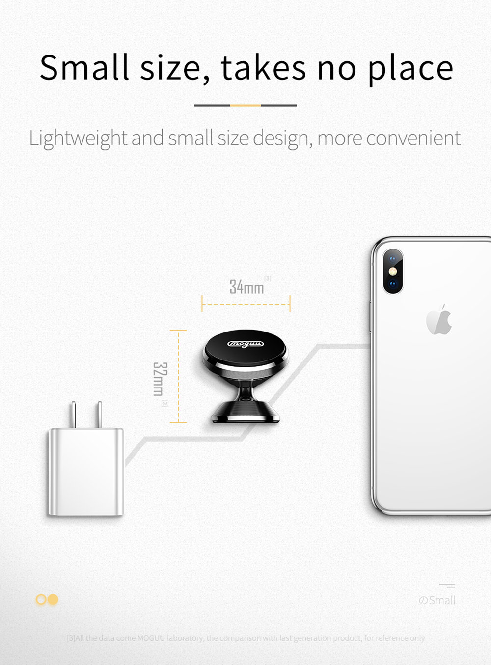 Joyroom Moguu MG-ZS002 Magnetic Car Phone Holder Mount 360 Degree Rotatable Suction Cup - Black