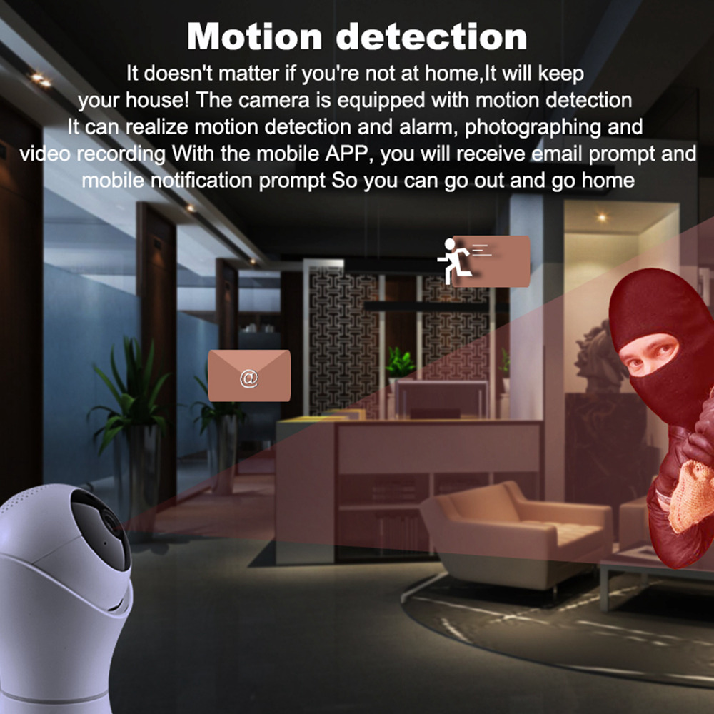 JINVISECURITY JV-SW2M10 1080P Wifi Smart Remote IP Camera IR-Cut Night Vision Voice Intercom - White UK Plug