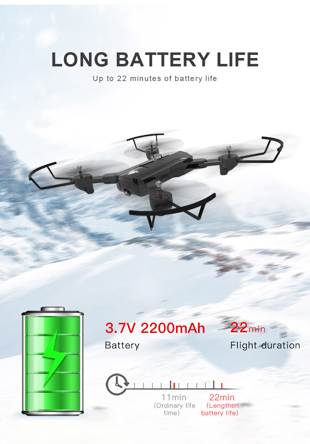 SG900 720P WiFi FPV Foldable RC Drone Optical Flow Positioning 22mins Flight Time RTF - Black