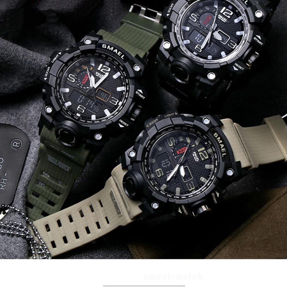 SMAEL SL1545 Men Casual Digital Quartz Sports Wrist Watch - Black + Gray