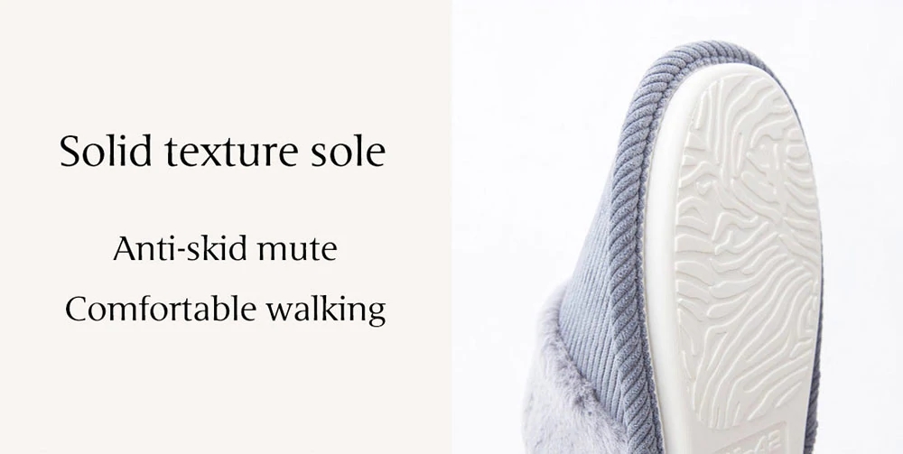 Xiaomi One Cloud Men Elegant Style Solid Color Home Cotton Slippers EU 43-44 - Gray