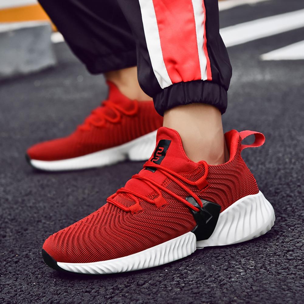 Men Fashion Casual Sneakers Lace-up Sports Shoes EU39.5 - Red