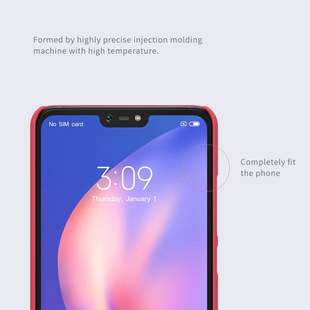 NILLKIN Matte Hard Phone Case for Xiaomi Mi 8 Lite Protective Back Cover - Black
