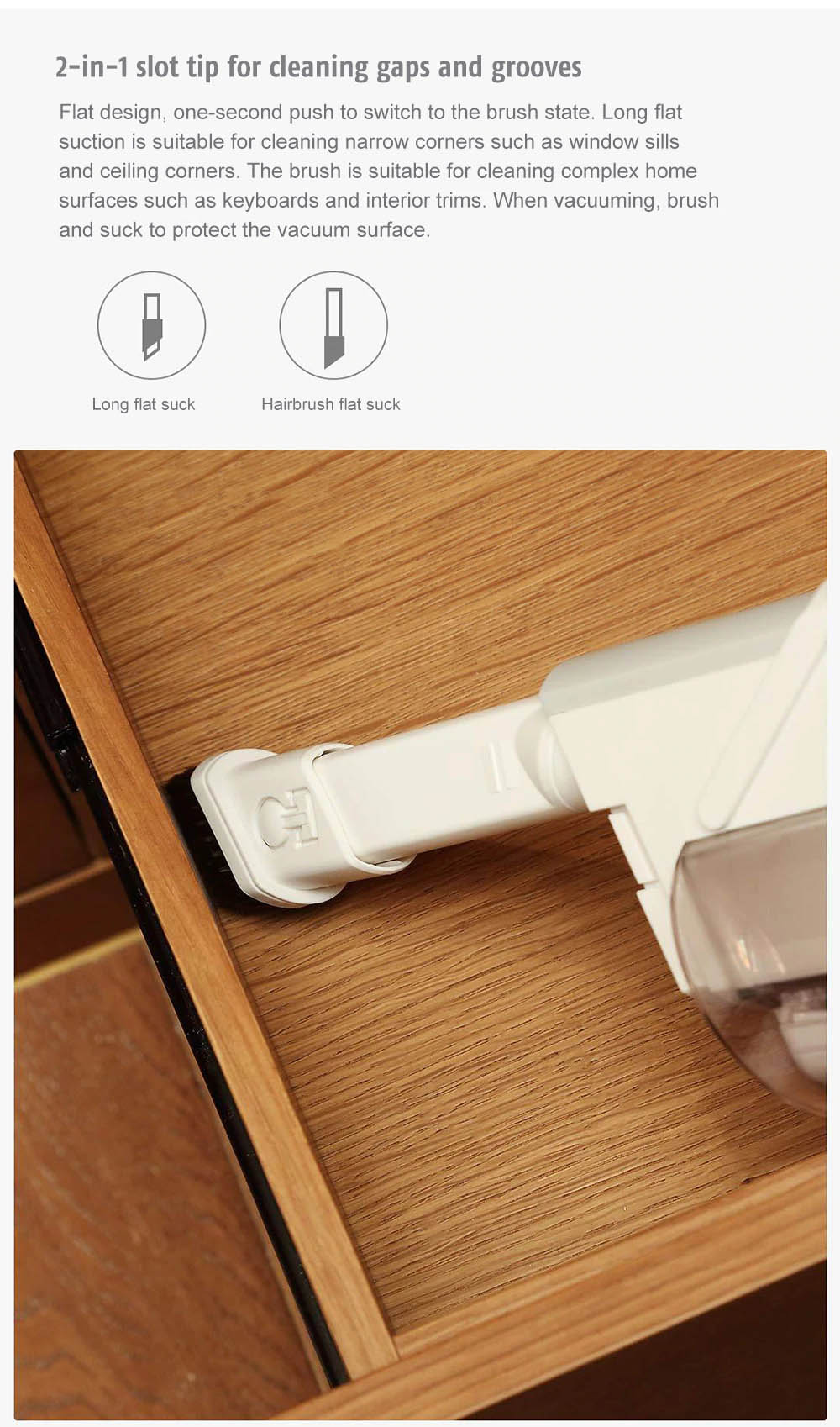 Xiaomi Deerma DX800S Vacuum Cleaner Lightweight Back Carrying Multi-energy Brush Head Double Circulation System Side spin Net Filter - White