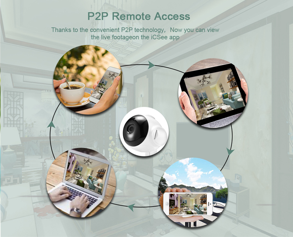 BESDER BES-N101 720P Smart WiFi Home Security IP Camera Audio Record Surveillance Baby Monitor - White EU Plug