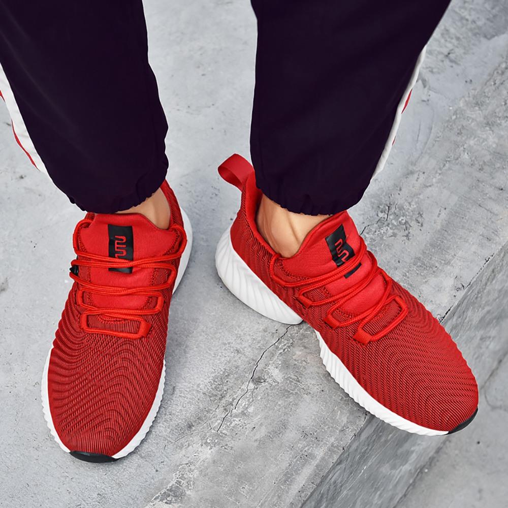 Men Fashion Casual Sneakers Lace-up Sports Shoes EU43.5 - Red