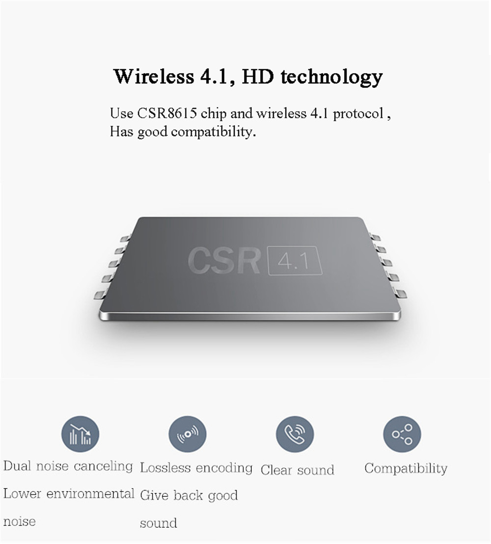 Binai A30 Wireless Bluetooth Earbuds Noise Reduction Support Android IOS - Black