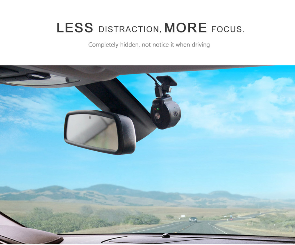 VIOFO WR1 Car Dash Camera NT96655 Sony IMX323 Sensor 1080P Full HD 30FPS 160 Degree Wide Angle Built-in WiFi - Black