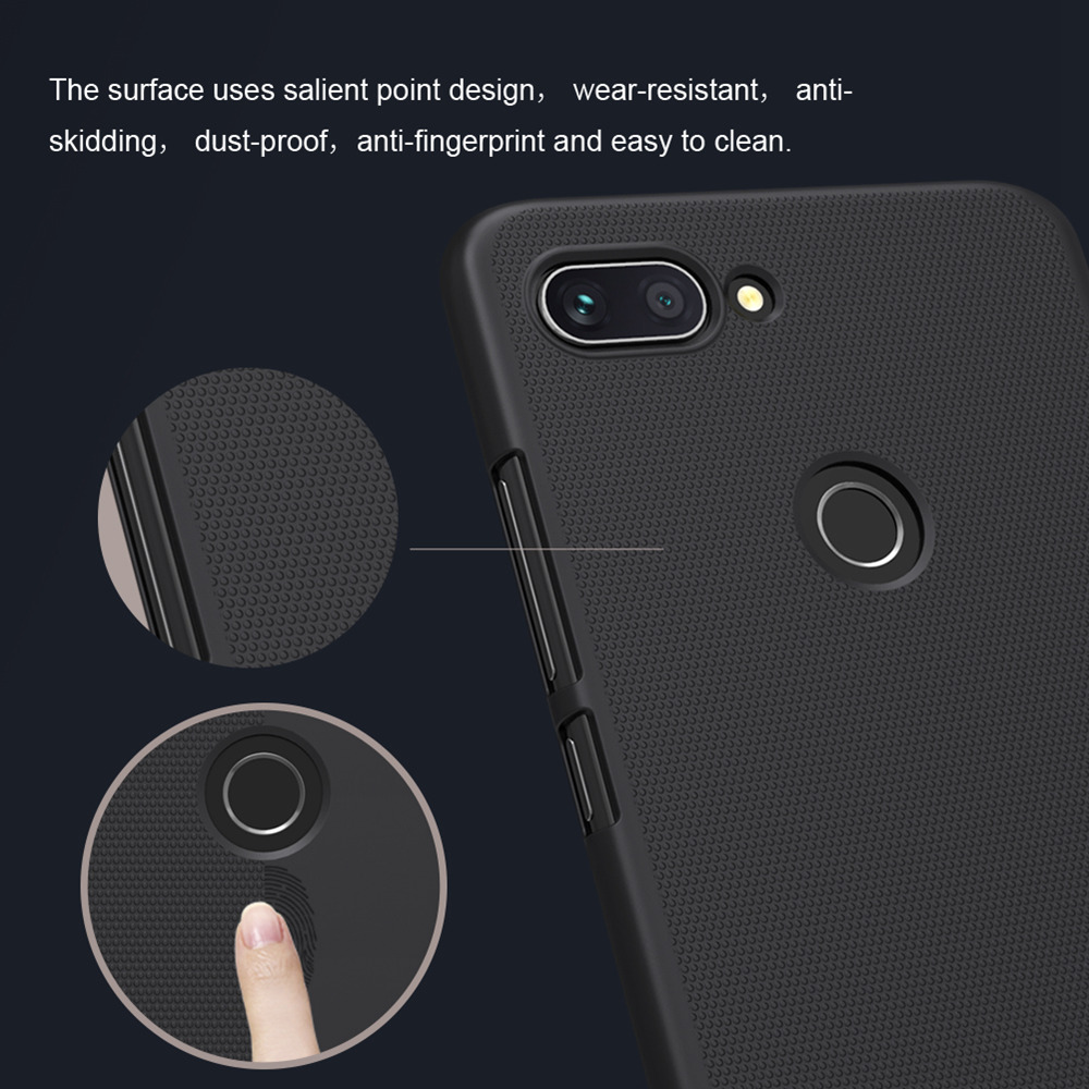 NILLKIN Matte Hard Phone Case for Xiaomi Mi 8 Lite Protective Back Cover - Black