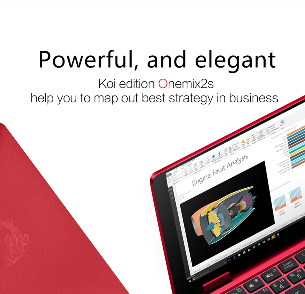 One Netbook One Mix 2S Yoga Pocket Laptop Intel Core M3-8100Y Dual Core Touch ID 7" IPS Screen 1920*1200 Windows 10 8GB DDR3 512GB PCI-E SSD - Red