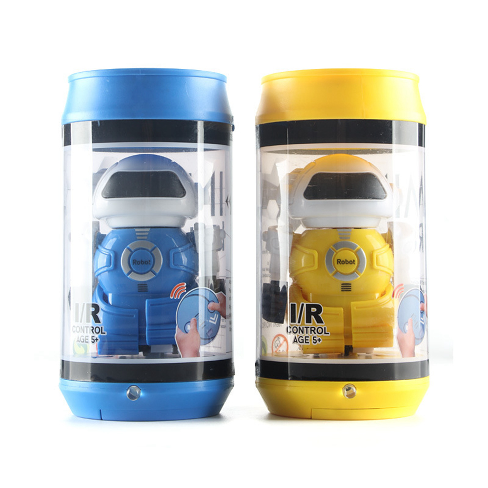 Coke Can Mini 2CH Infrared Remote Control RC Robot Kids Gift - Blue