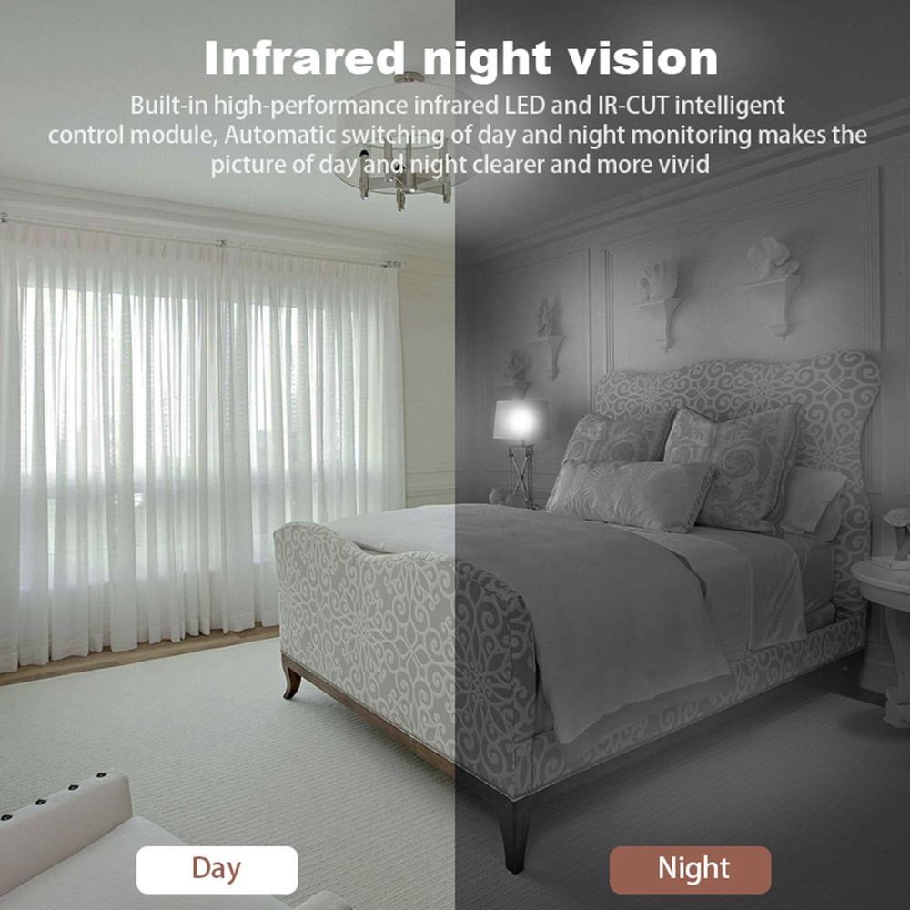 JINVISECURITY JV-SW2M10 1080P Wifi Smart Remote IP Camera IR-Cut Night Vision Voice Intercom - White UK Plug