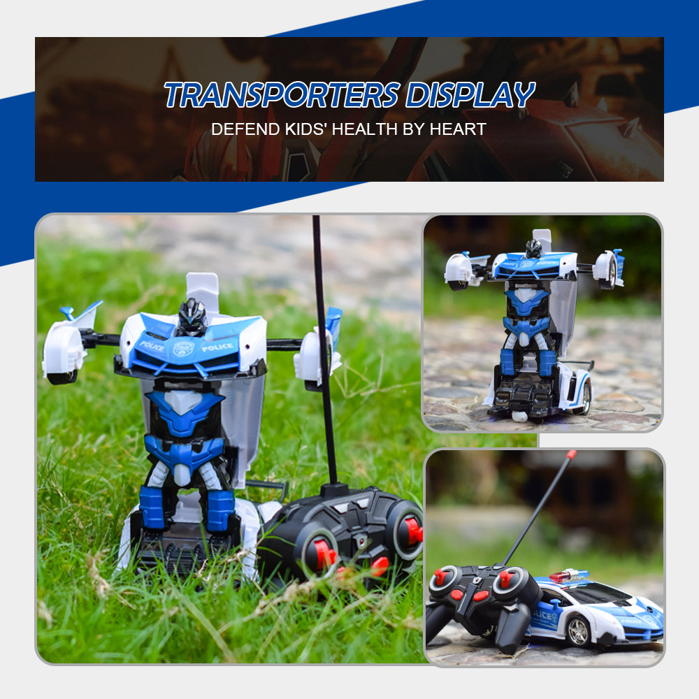 1023 1:18 4CH 2 In 1 Deformation Racing RC Car Transformers Robot RTR - Lamborghini Police