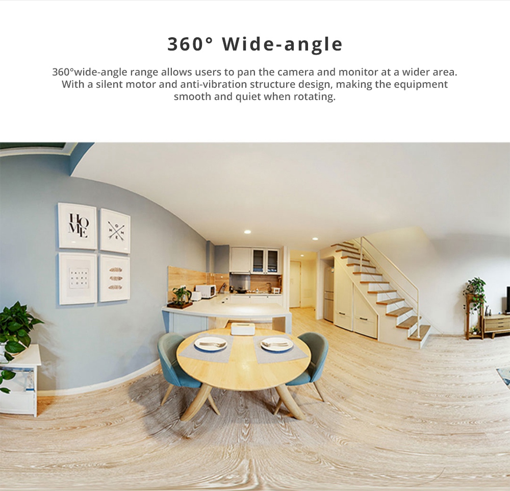 Xiaomi Mijia 1080P Home Panoramic WiFi IP Camera 360 Wide-angle Infrared Night Vision AI Motion Detection - White