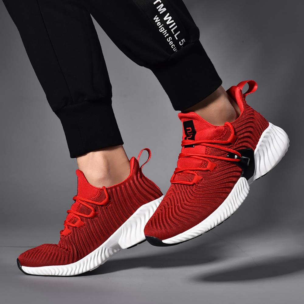 Men Fashion Casual Sneakers Lace-up Sports Shoes EU39.5 - Red