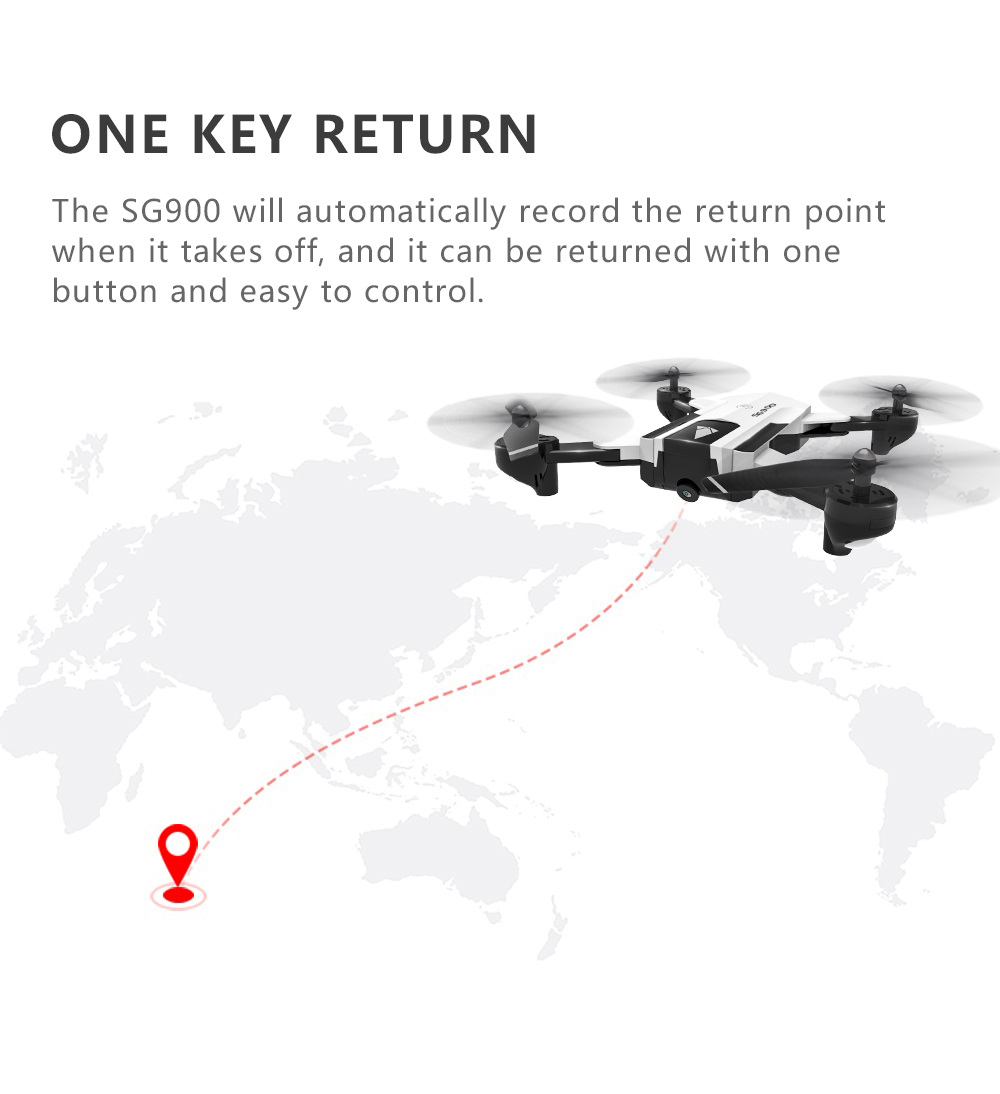 SG900 720P WiFi FPV Foldable RC Drone Optical Flow Positioning 22mins Flight Time RTF - White
