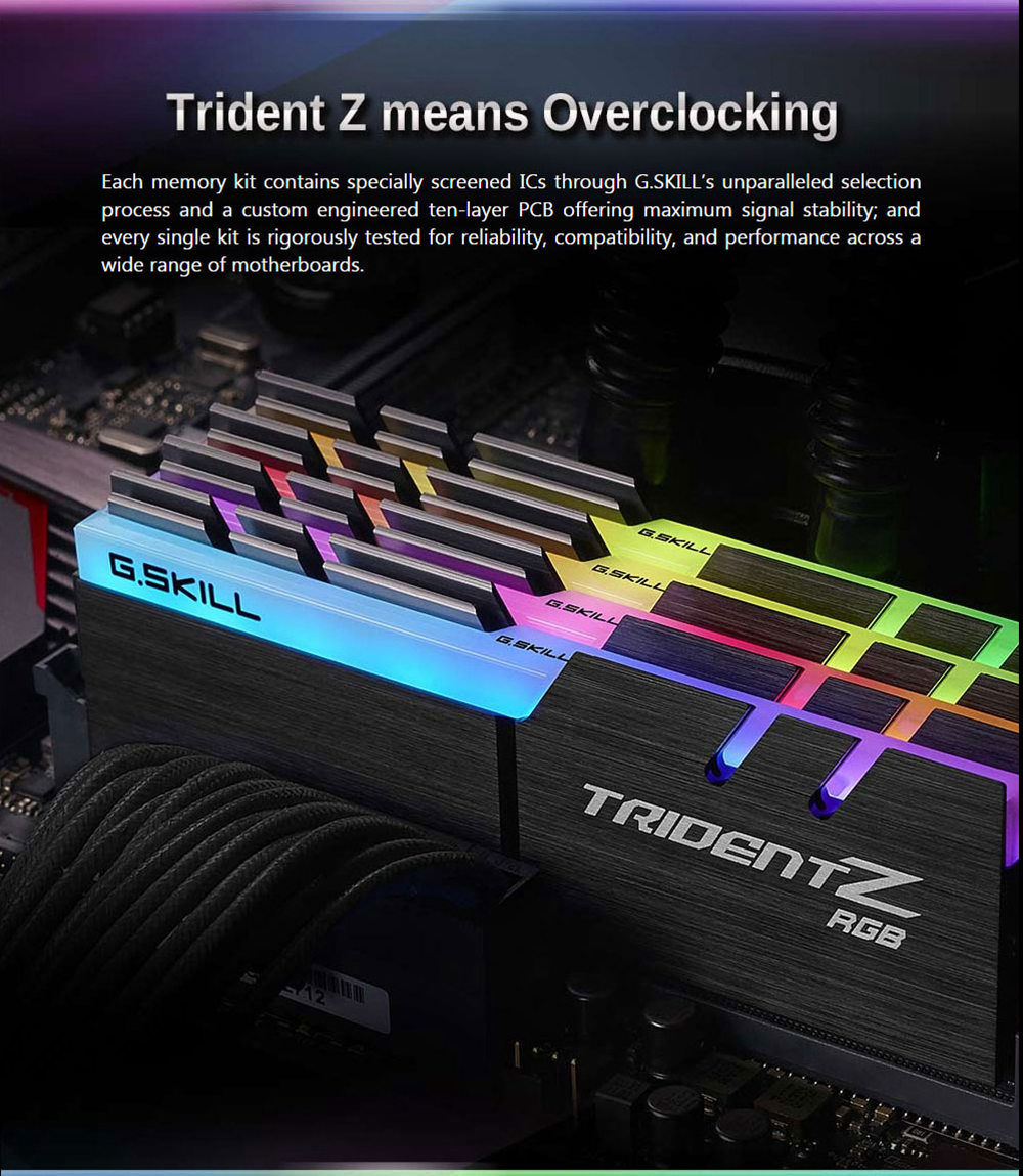 G.SKILL TridentZ RGB Series DDR4 3000MHz 8GB Memory Module For Desktop Computer - Black