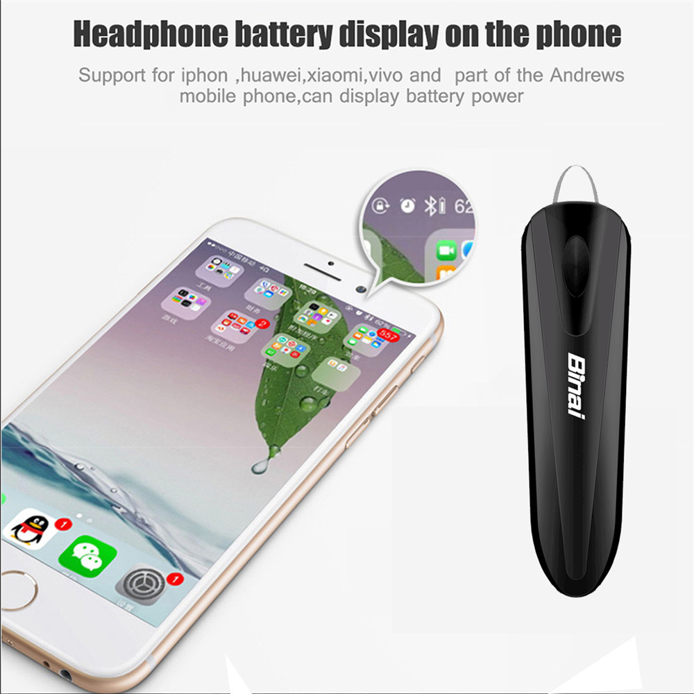 Binai A30 Wireless Bluetooth Earbuds Noise Reduction Support Android IOS - Black