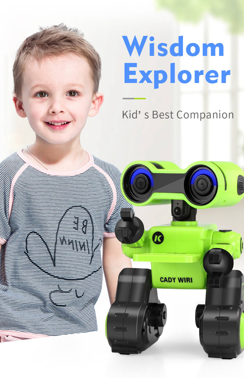 JJRC R13 CADY WIRI Touch Control Programmable Dancing RC Robot Colorful Lights Kids Toys - Yellow