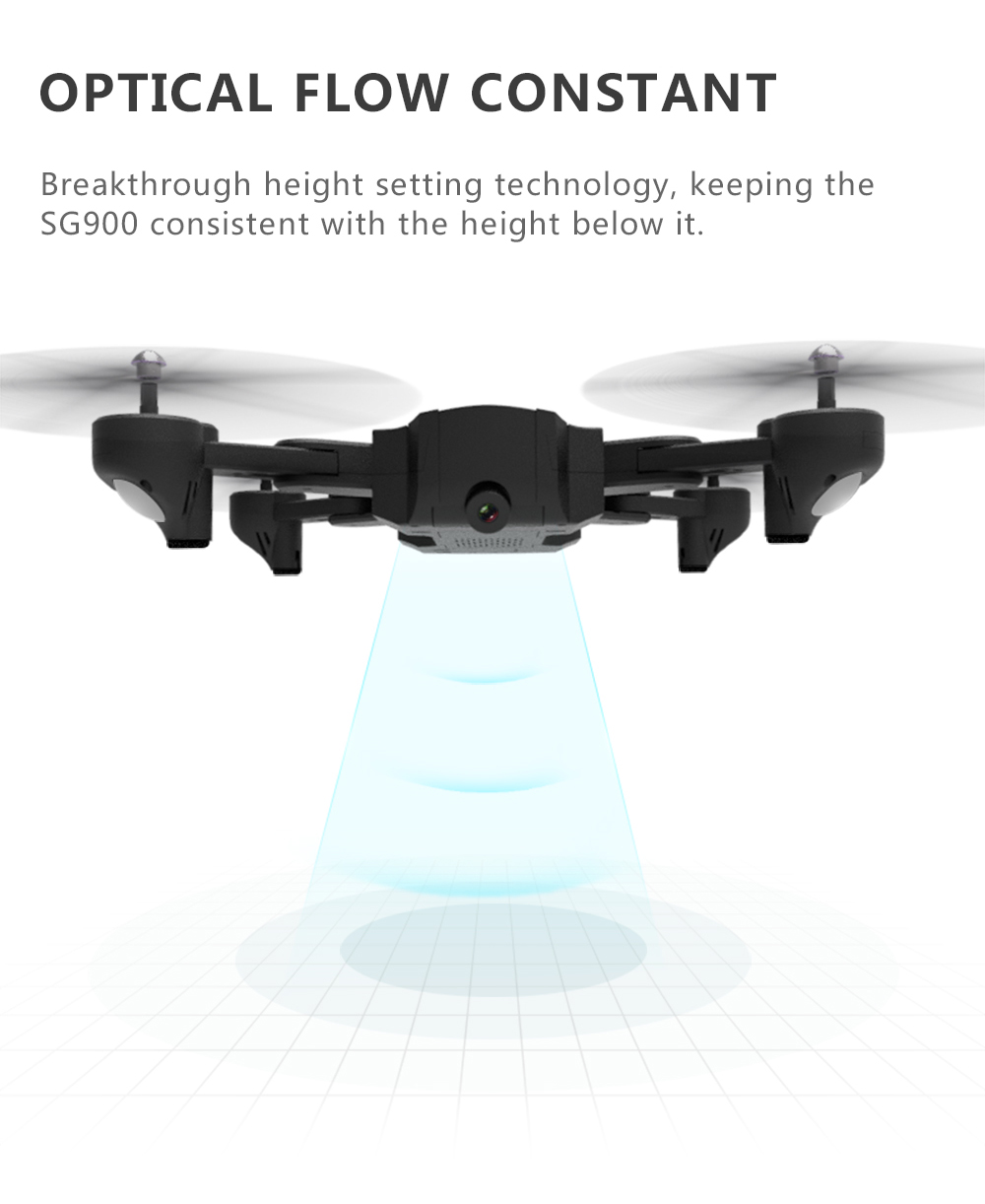 SG900 720P WiFi FPV Foldable RC Drone Optical Flow Positioning 22mins Flight Time RTF - Black
