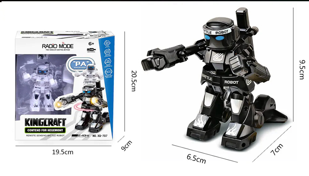 777-615 2.4G Body Sense Remote Control Battle RC Robot Kids Gift Toy - Black