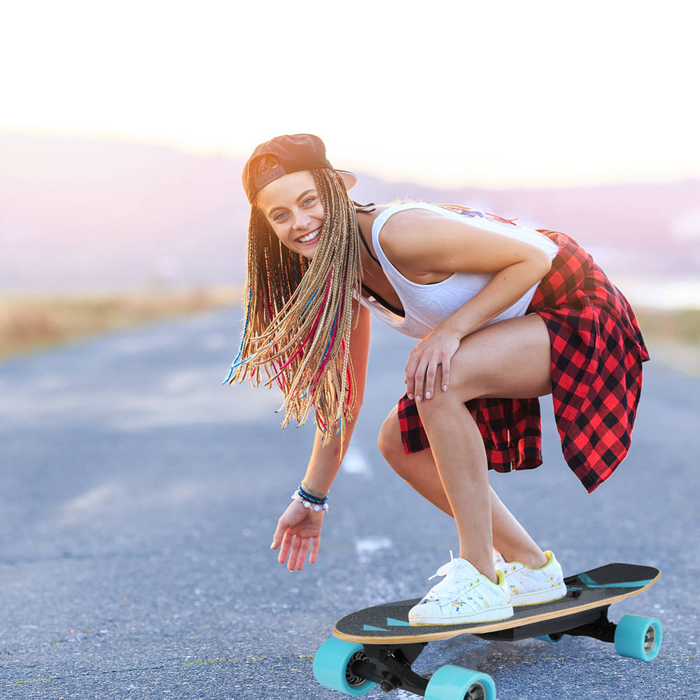 RASSE YB-ES01 Electric Skateboard Wireless Remote Control Single 250W Motor 15km/h EU Plug - Blue