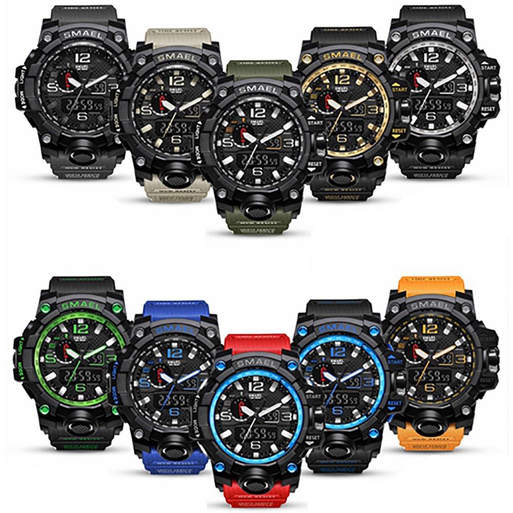 SMAEL SL1545 Men Casual Digital Quartz Sports Wrist Watch - Black + Gray