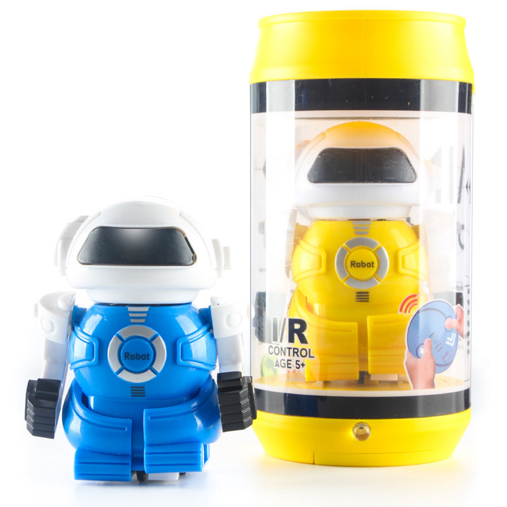 Coke Can Mini 2CH Infrared Remote Control RC Robot Kids Gift - Blue