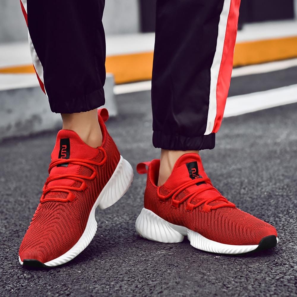 Men Fashion Casual Sneakers Lace-up Sports Shoes EU39.5 - Red