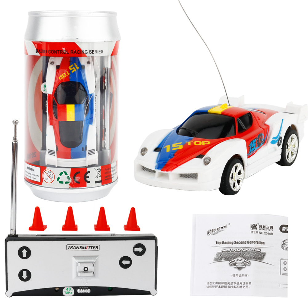 ShenQiWei 2010B 1:58 Coke Can Mini RC Car Kids Toys with Lights - Random Color