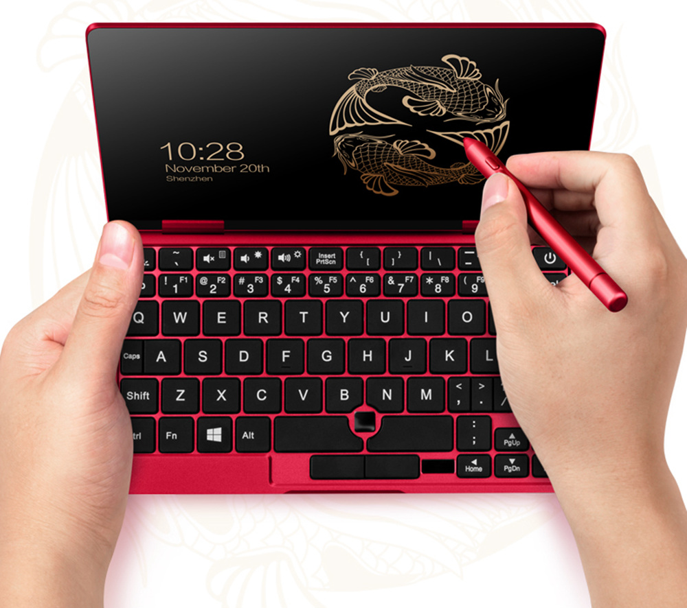 One Netbook One Mix 2S Yoga Pocket Laptop Intel Core M3-8100Y Dual Core Touch ID 7" IPS Screen 1920*1200 Windows 10 8GB DDR3 512GB PCI-E SSD - Red