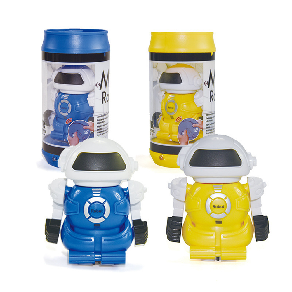 Coke Can Mini 2CH Infrared Remote Control RC Robot Kids Gift - Blue