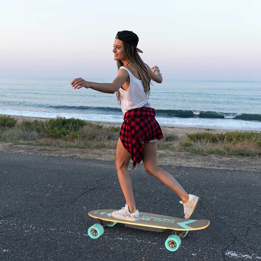 RASSE YB-ES01 Electric Skateboard Wireless Remote Control Single 250W Motor 15km/h EU Plug - Blue