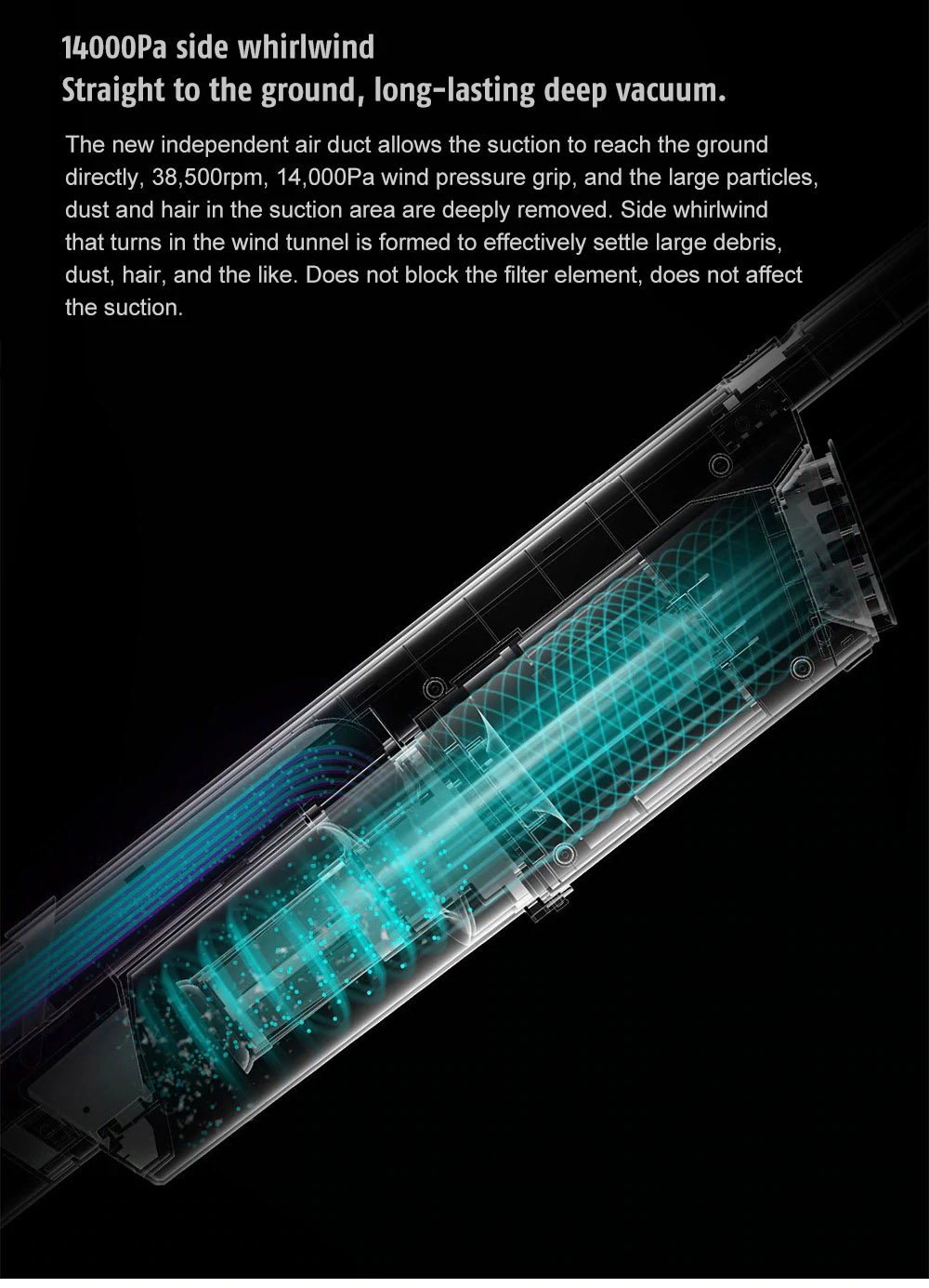 Xiaomi Deerma DX800S Vacuum Cleaner Lightweight Back Carrying Multi-energy Brush Head Double Circulation System Side spin Net Filter - White