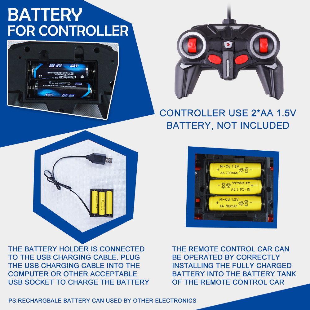 1023 1:18 4CH 2 In 1 Deformation Racing RC Car Transformers Robot RTR - Bugatti Blue