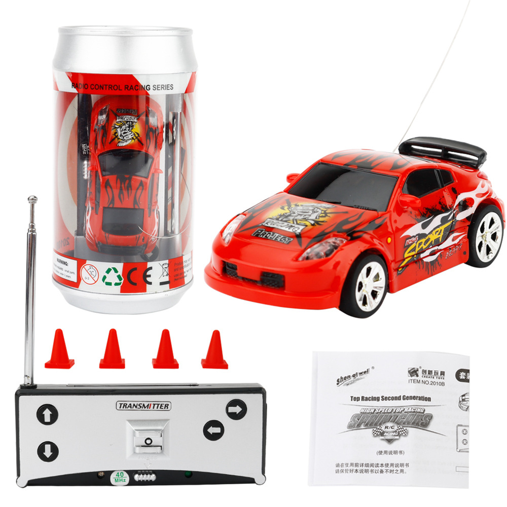 ShenQiWei 2010B 1:58 Coke Can Mini RC Car Kids Toys with Lights - Random Color