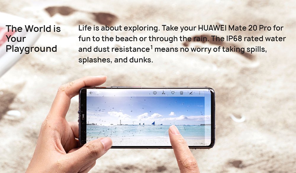 HUAWEI Mate 20 Pro 6.39 Inch 4G LTE Smartphone Kirin 980 6GB 128GB 40.0MP+20.0MP+8.0MP Triple Rear Cameras EMUI 9 Type-C NFC IR Remote Control - Sapphire Blue