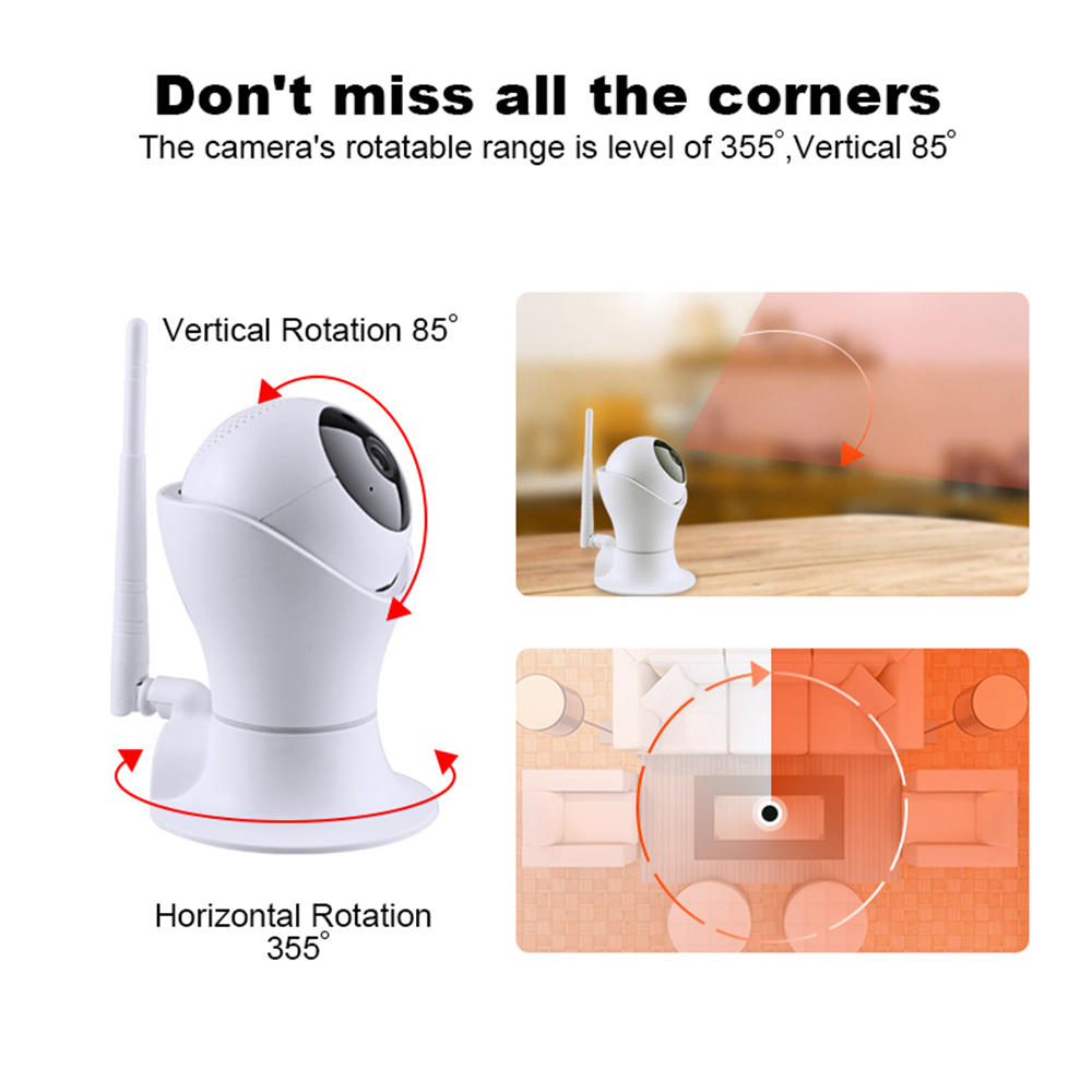 JINVISECURITY JV-SW2M10 1080P Wifi Smart Remote IP Camera IR-Cut Night Vision Voice Intercom - White UK Plug