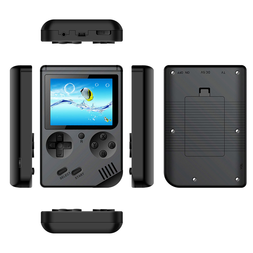 Coolbaby RS6A Mini Retro Handheld Game Console 3.0 Inch LCD Color Kids Game Player Built-in 168 Games - Transparent White
